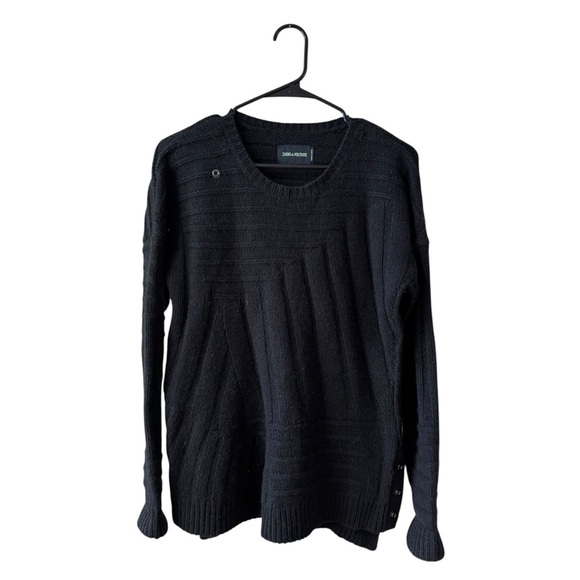 Zadig & Voltaire Alpaca Wool Blend Sweater Size SM Black Minimal Neutral Winter - Picture 1 of 11